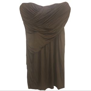 Express Cocktail Olive Green Strapless Short Dress